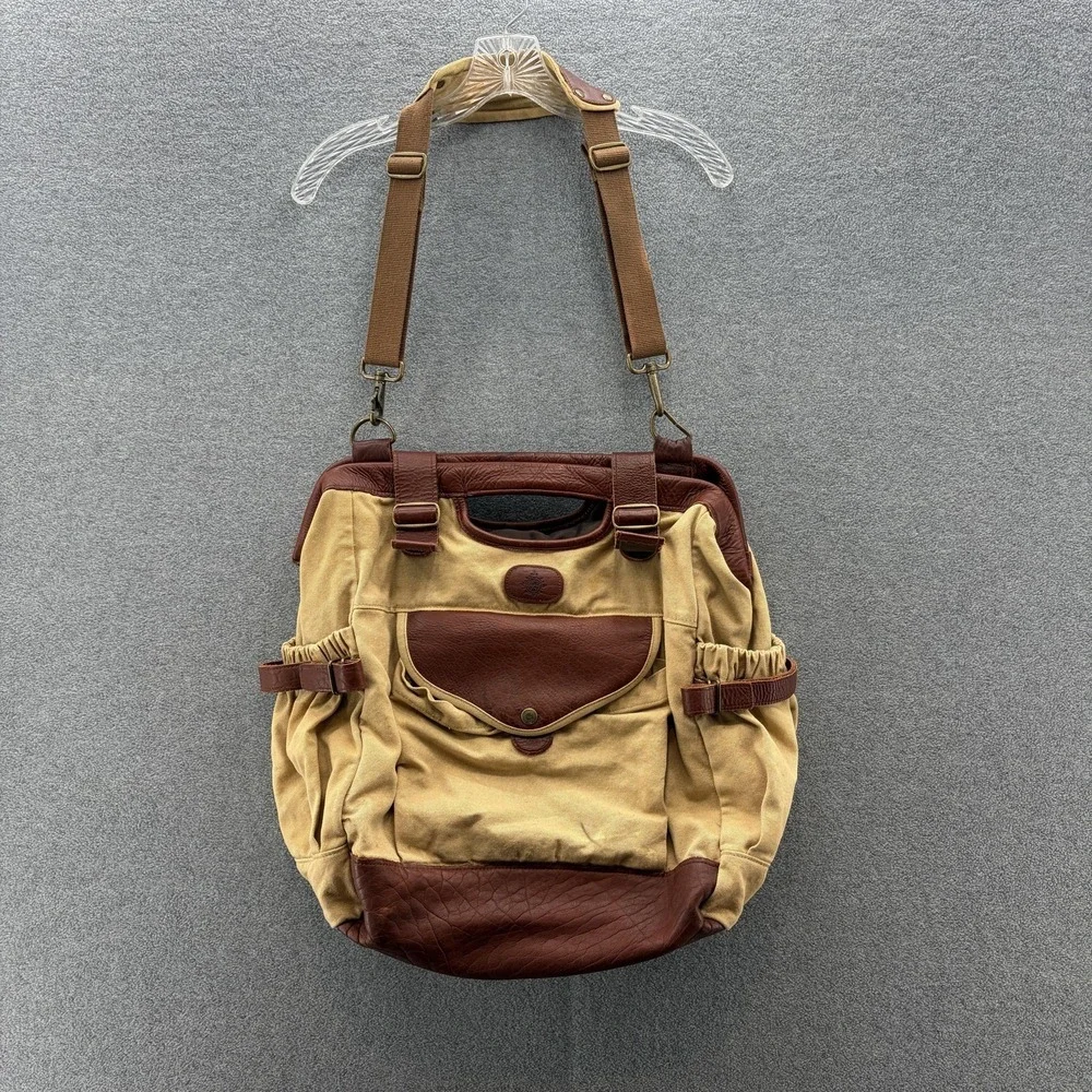Buffalo Jackson Tote Mens Canvas Leather Travel Bag Commuter‎ Safari Duffle